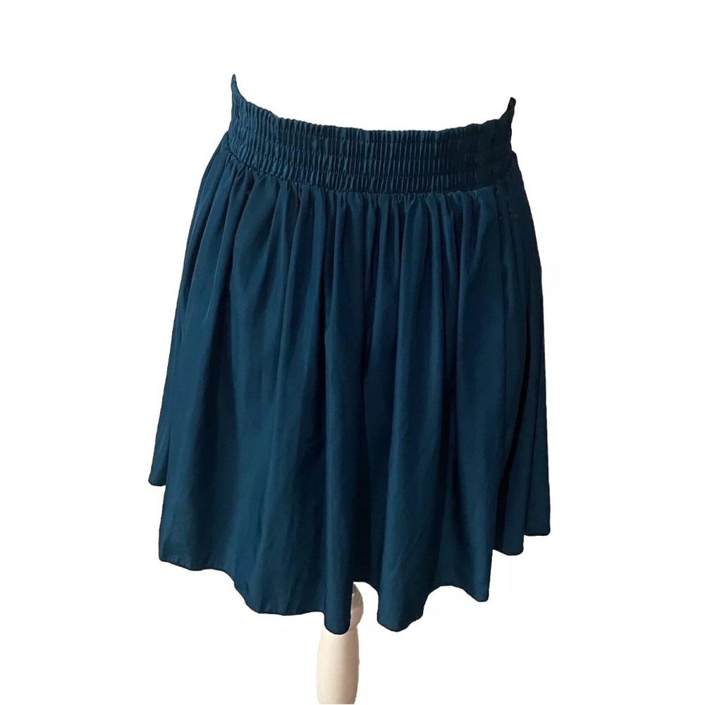 American Apparel Skater Elastic Waist Mini Skirt Teal Circle Sz XS/S - Picture 3 of 4